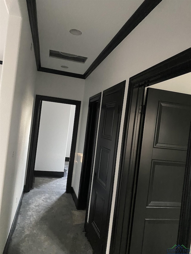 hall featuring crown molding