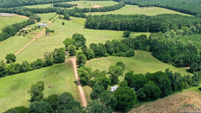 1226 County Road 1896, Linden, TX 75563 - aerial view of property's location with rural landscape and agricultural land