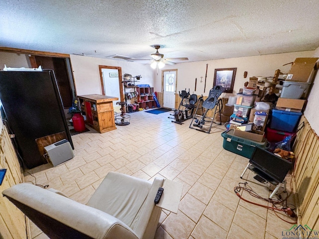 1226 County Road 1896, Linden, TX 75563 - miscellaneous room with ceiling fan and a textured ceiling