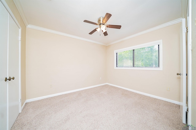 1822 Northwood Ct, Longview, TX 75604 - unfurnished bedroom featuring ornamental molding, carpet flooring, baseboards, and a ceiling fan