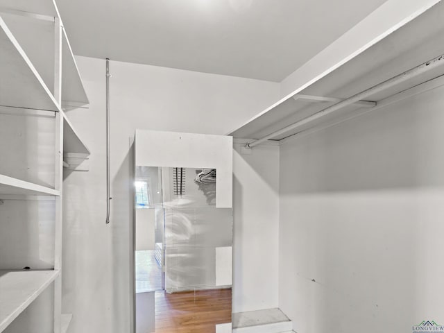 spacious closet featuring wood finished floors