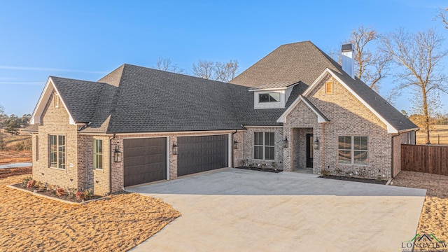 view of front facade with a garage