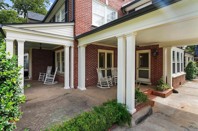 view of patio with a porch