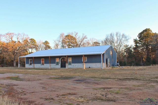 view of single story home