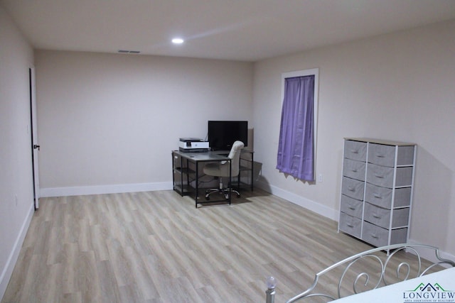 office featuring light hardwood / wood-style flooring