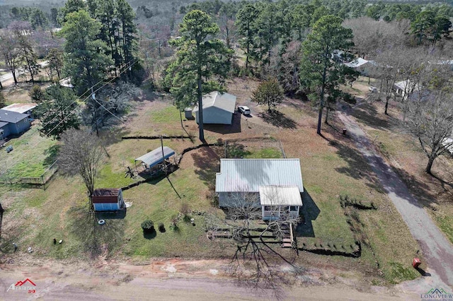 aerial view featuring a rural view