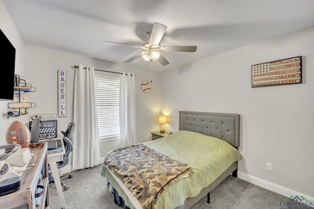 17182 Ironwood Dr, Flint, TX 75762 - bedroom featuring carpet flooring, an office area, and a ceiling fan