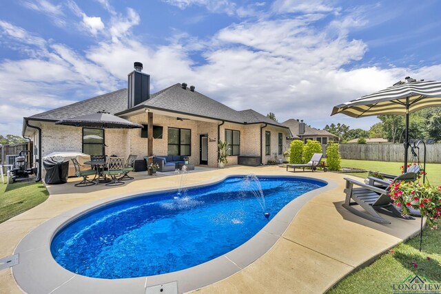 17182 Ironwood Dr, Flint, TX 75762 - view of swimming pool with a patio area and an outdoor living space