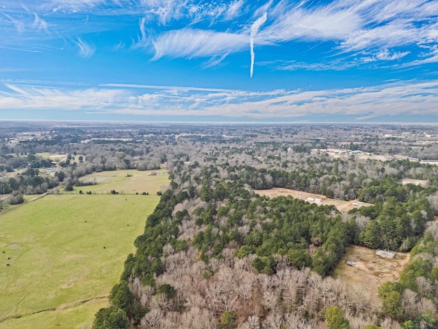 birds eye view of property featuring a rural view