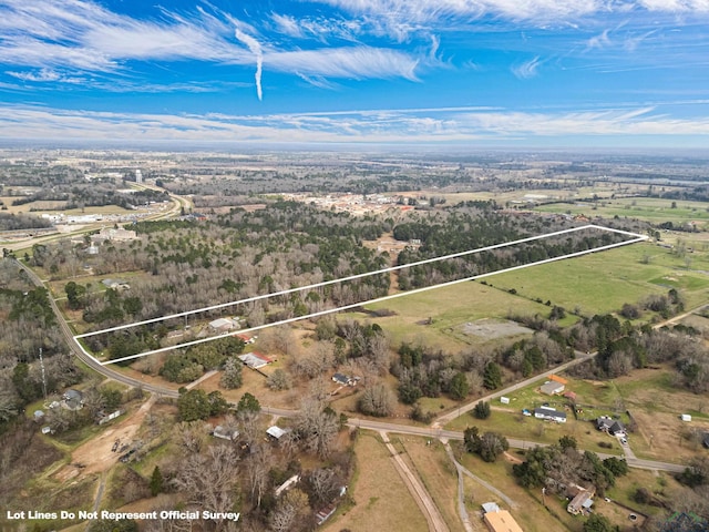 bird's eye view with a rural view