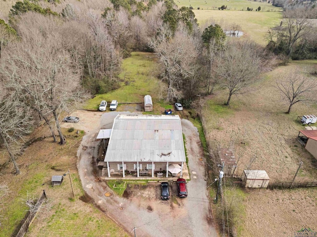 bird's eye view with a rural view