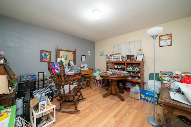 office area with wood finished floors