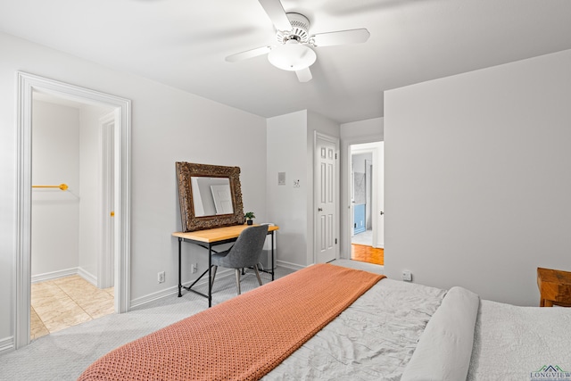 6307 Shady Oaks Dr, Tyler, TX 75703 - bedroom featuring carpet, baseboards, and a ceiling fan