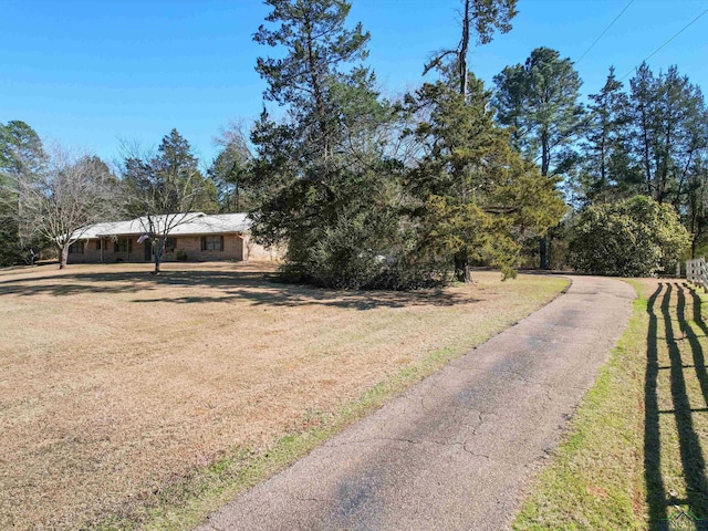 view of front facade with a front lawn