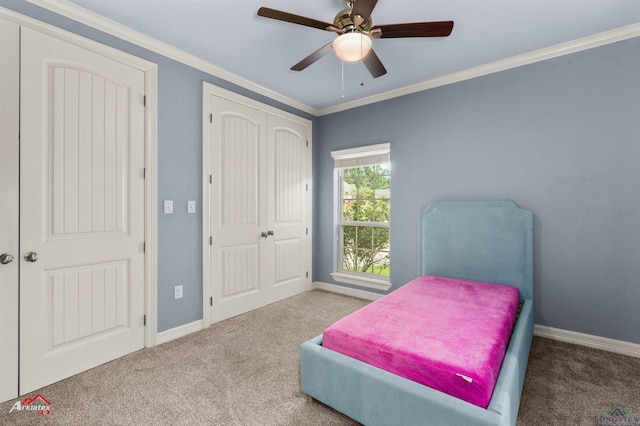 224 Stonegate Dr, Carthage, TX 75633 - sitting room with carpet, a ceiling fan, and ornamental molding