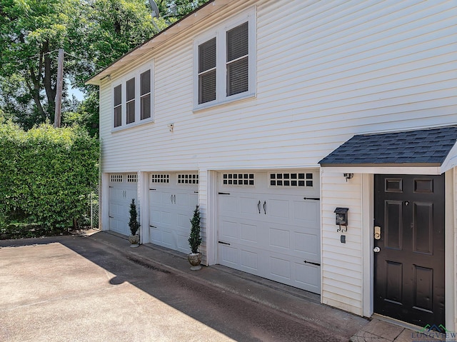 view of garage