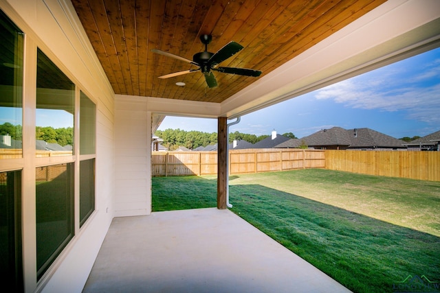 view of patio with ceiling fan