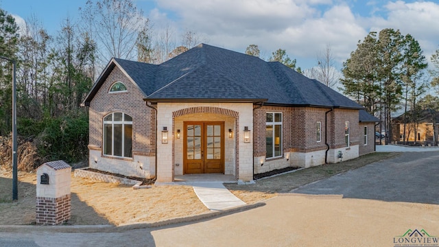 view of front of property with french doors