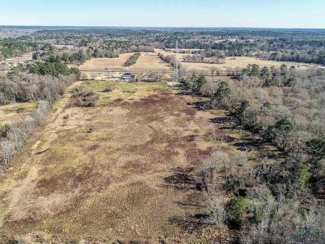 birds eye view of property with a rural view