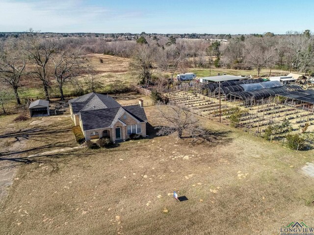 bird's eye view with a rural view