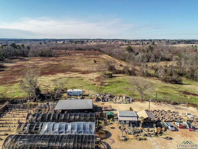 aerial view with a rural view