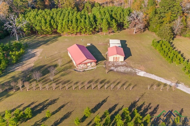 aerial view featuring a rural view