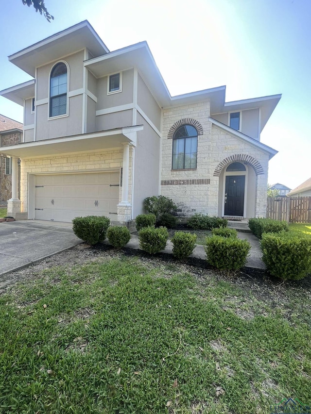 view of front facade with a garage