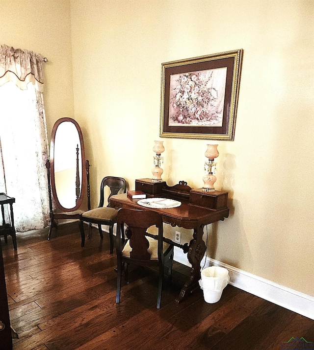 interior space featuring dark wood-type flooring