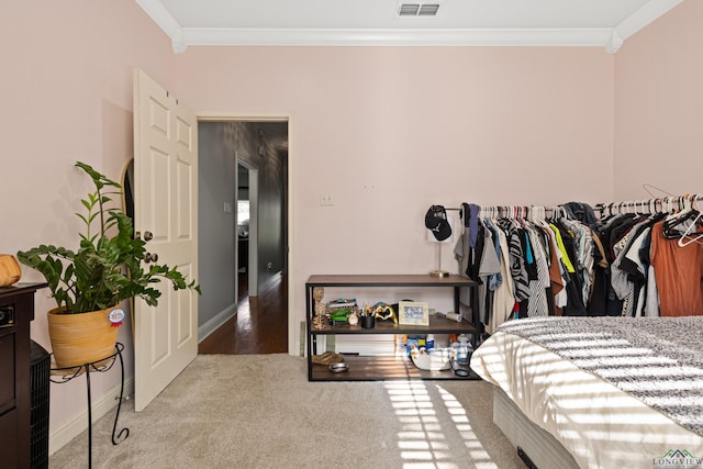 5201 Whitaker, Longview, TX 75605 - bedroom with crown molding and carpet floors