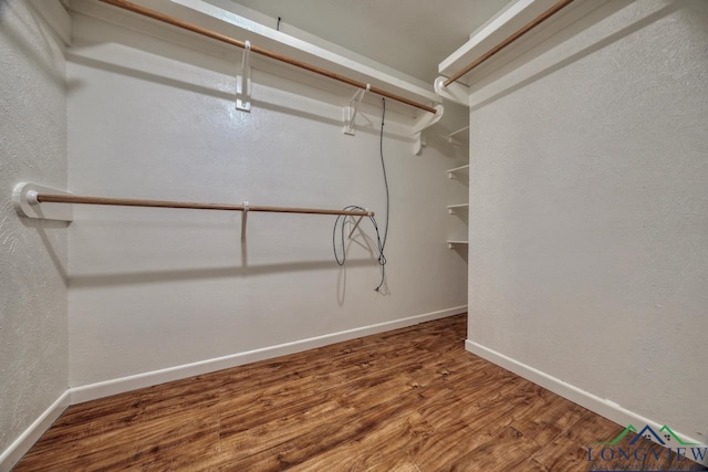 spacious closet featuring wood-type flooring