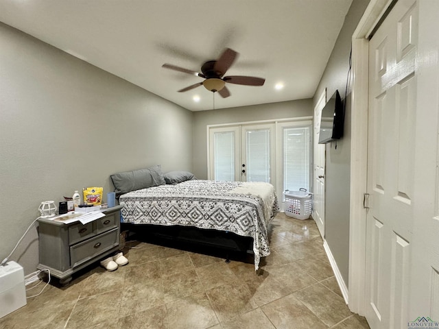1009 Willow Springs Dr, Longview, TX 75604 - bedroom with access to outside, ceiling fan, and recessed lighting