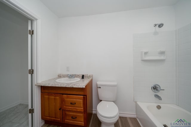 full bathroom with vanity, toilet, and shower / bath combination