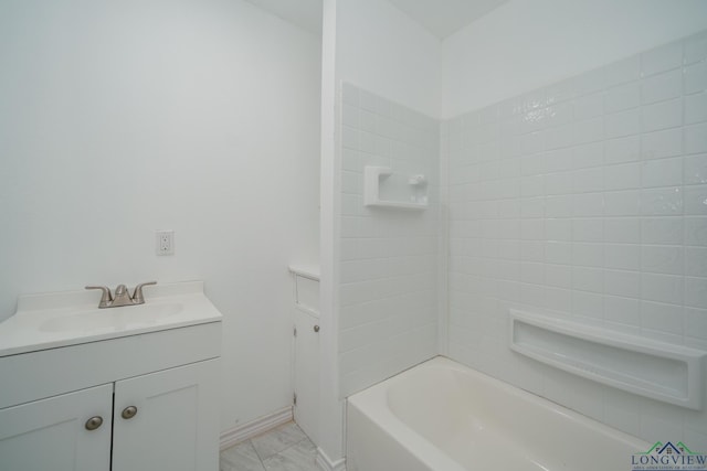 bathroom featuring vanity and shower / bathtub combination