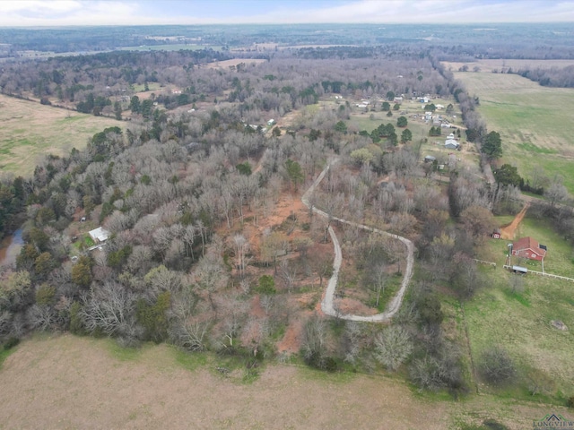 bird's eye view with a rural view