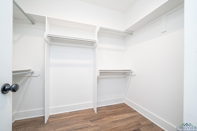 spacious closet featuring hardwood / wood-style floors