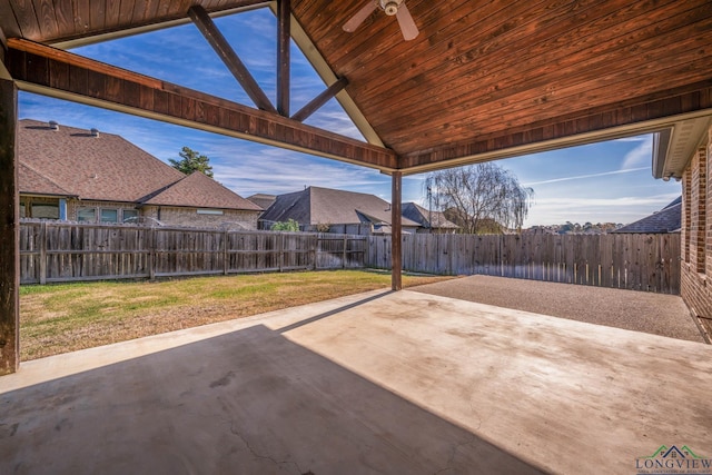 view of patio / terrace with ceiling fan