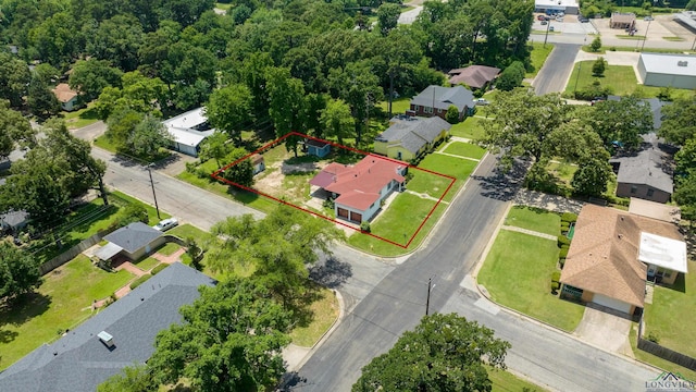 300 Hailey Dr, Longview, TX 75602 - aerial view of residential area featuring property parcel outlined