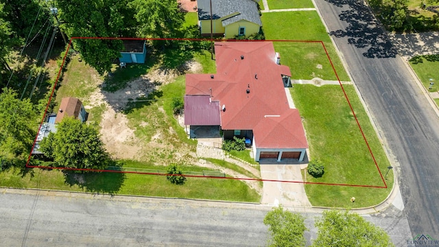 300 Hailey Dr, Longview, TX 75602 - view from above of property featuring property parcel outlined