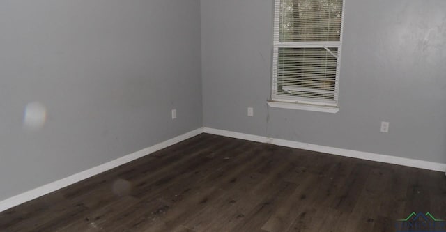 empty room with dark wood-type flooring