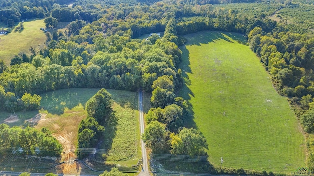 bird's eye view featuring a rural view