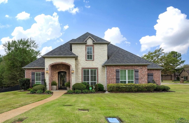 view of front of property featuring a front yard