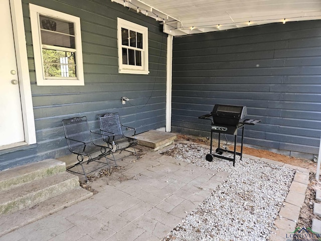 view of patio with area for grilling