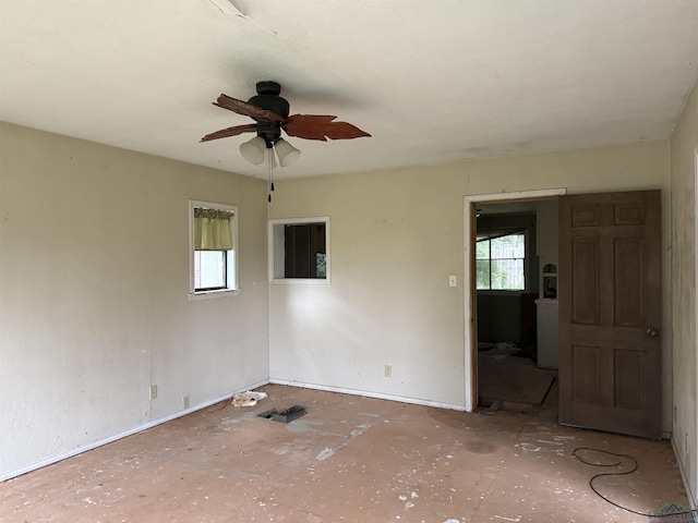 4604 Skyline Dr, Chandler, TX 75758 - unfurnished room with a ceiling fan and baseboards