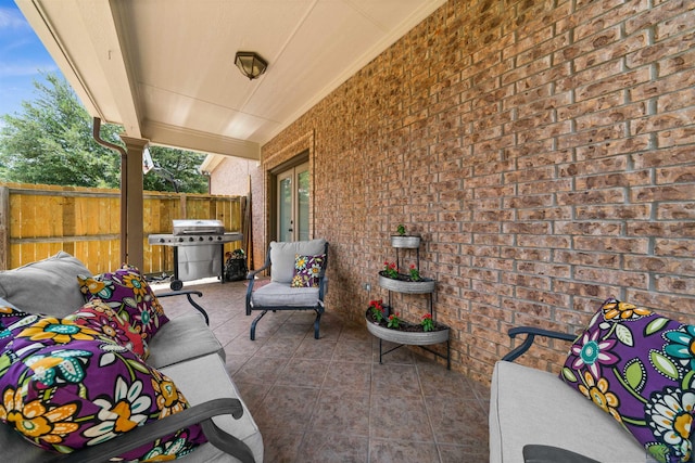 view of patio with grilling area