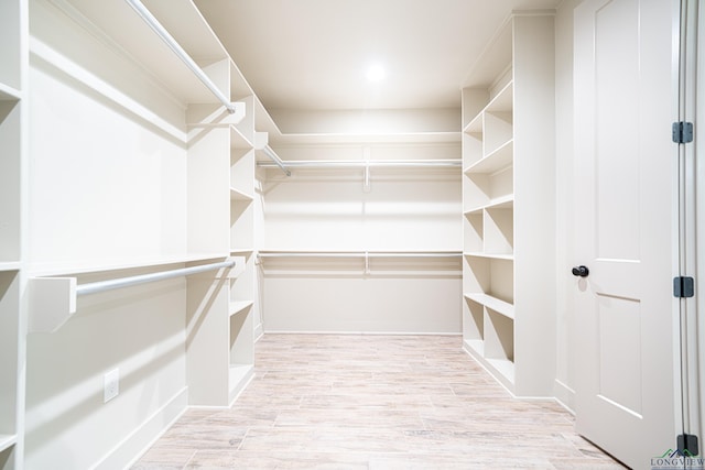 walk in closet featuring light hardwood / wood-style floors