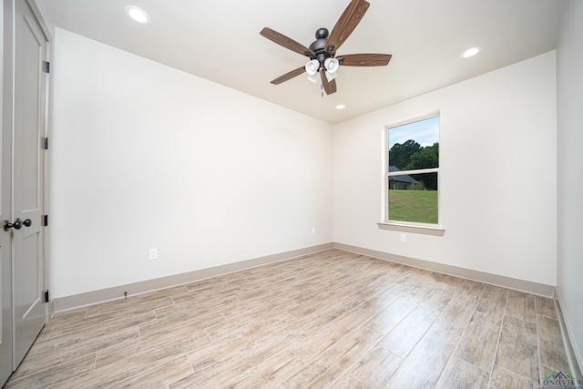 spare room featuring ceiling fan