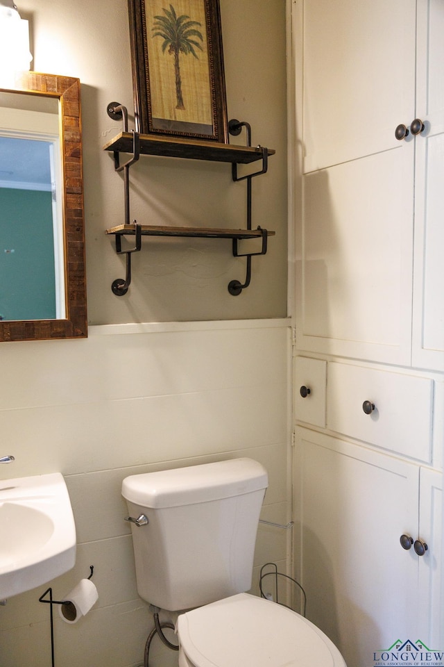 bathroom with sink and toilet