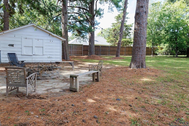 view of yard with a patio area