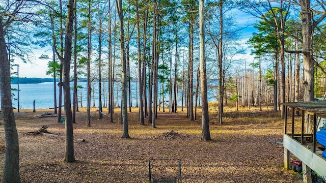 view of yard featuring a water view