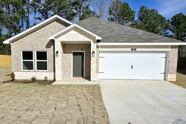 view of front facade with a garage